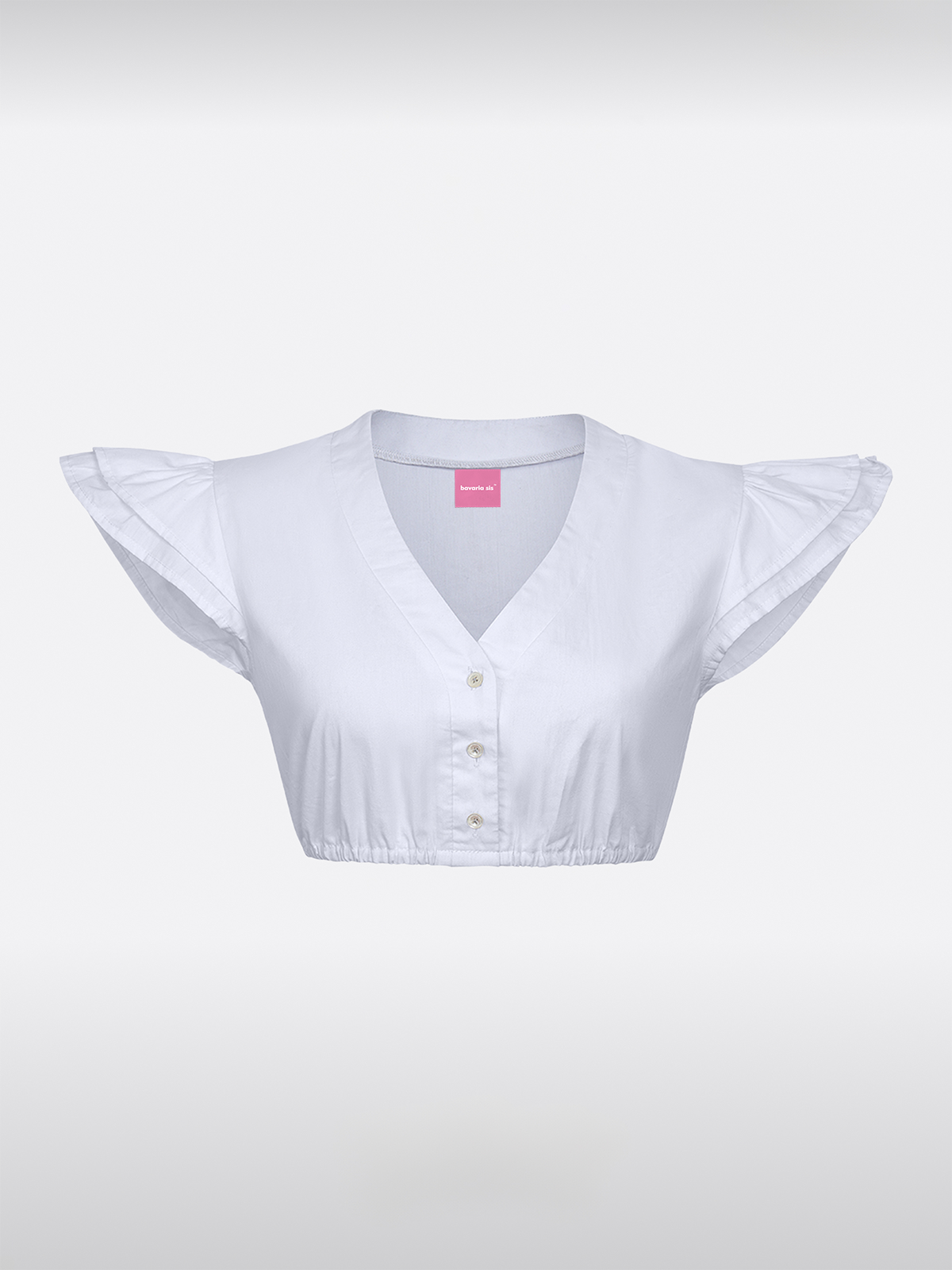 Weiß V-Ausschnitt Dirndlbluse